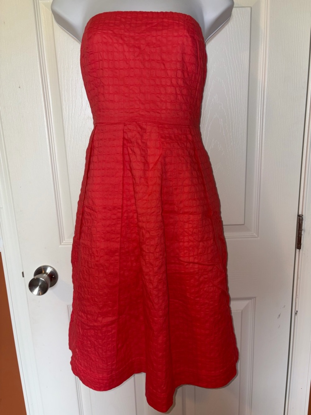 J. Crew Factory Lorelei Deco Dot Dress, Coral,  Size 6